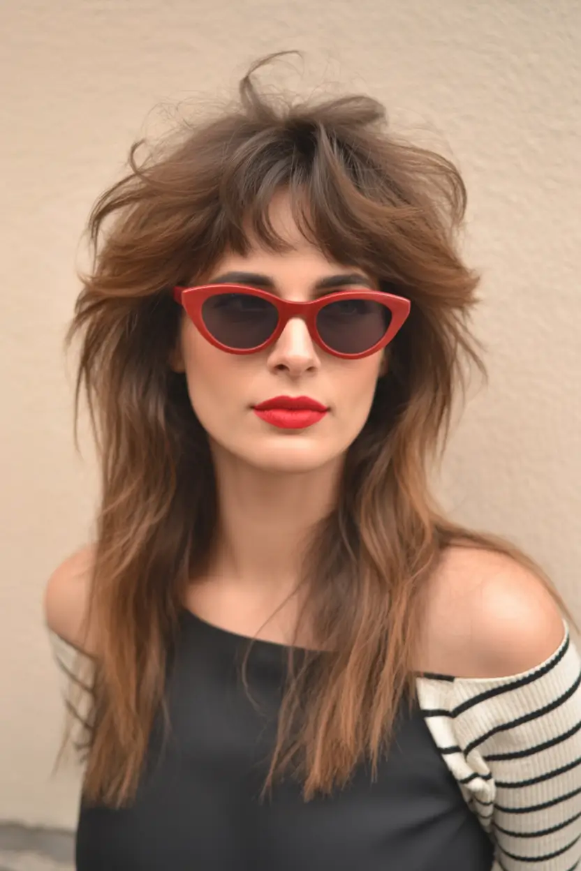 2025 long with bangs Rockstar Shag Revival