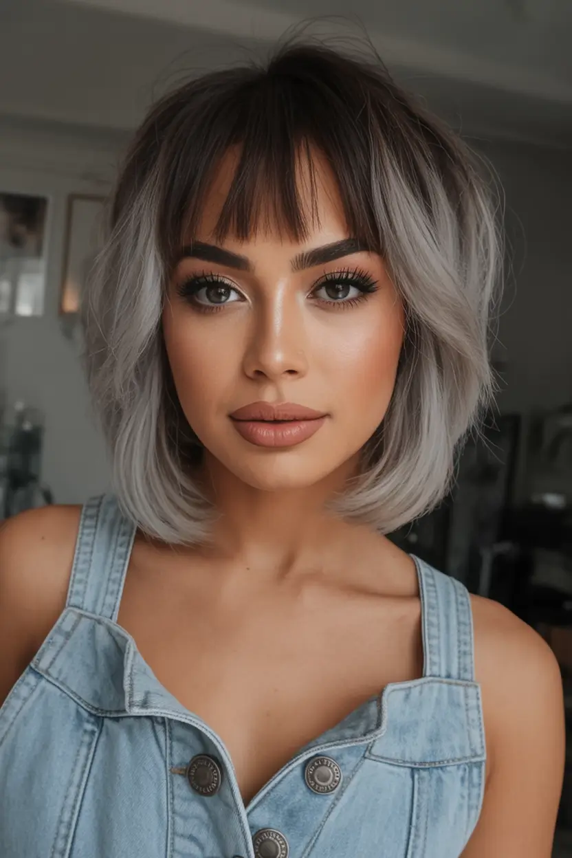 2025 medium Smoky Lilac Bob with Micro Bangs