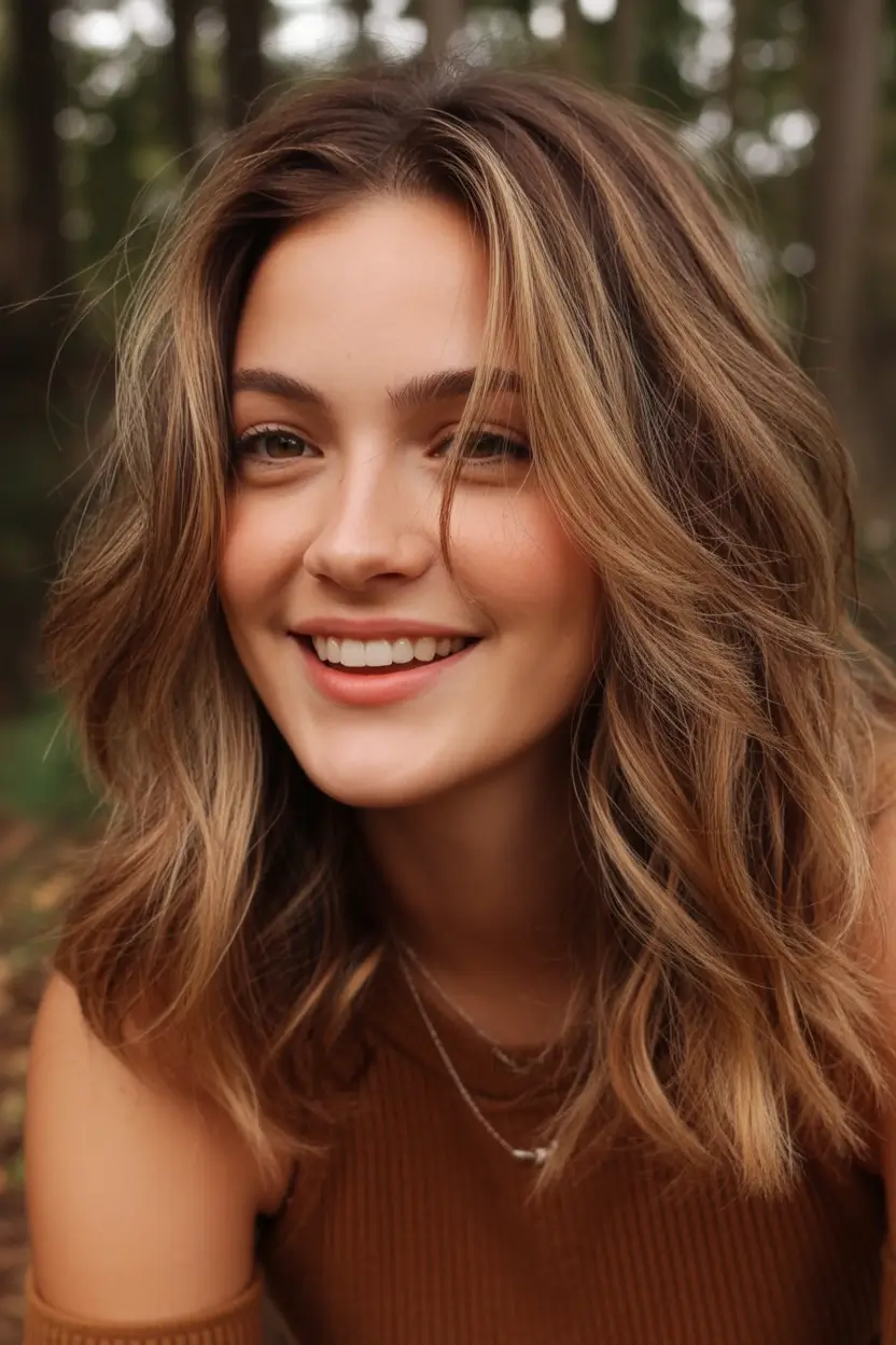 Popular fall haircuts Warm Honey Waves and Autumn Light