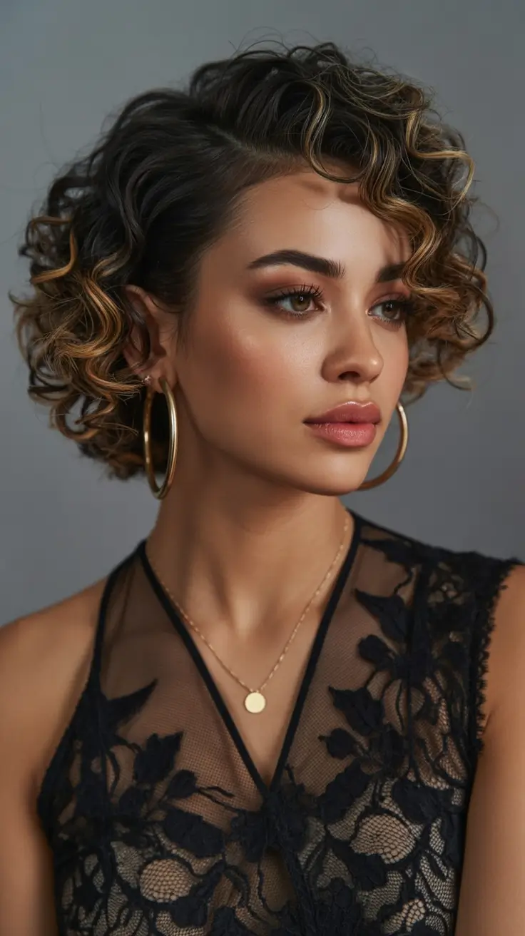 Fall 2025 Hairstyles for Black Women – Pin-Up Inspired Curly Bob