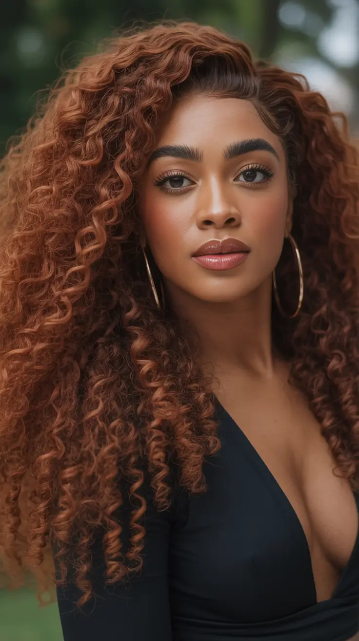 Fall 2025 Hairstyles for Black Women – Cinnamon Spice Curly Mane