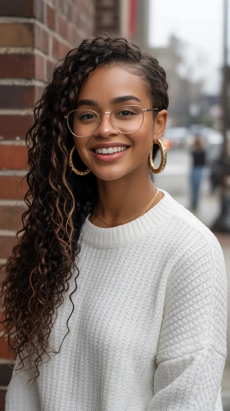 Fall 2025 Hairstyles for Black Women – Deep-Side Cascade with Subtle Caramel Threads