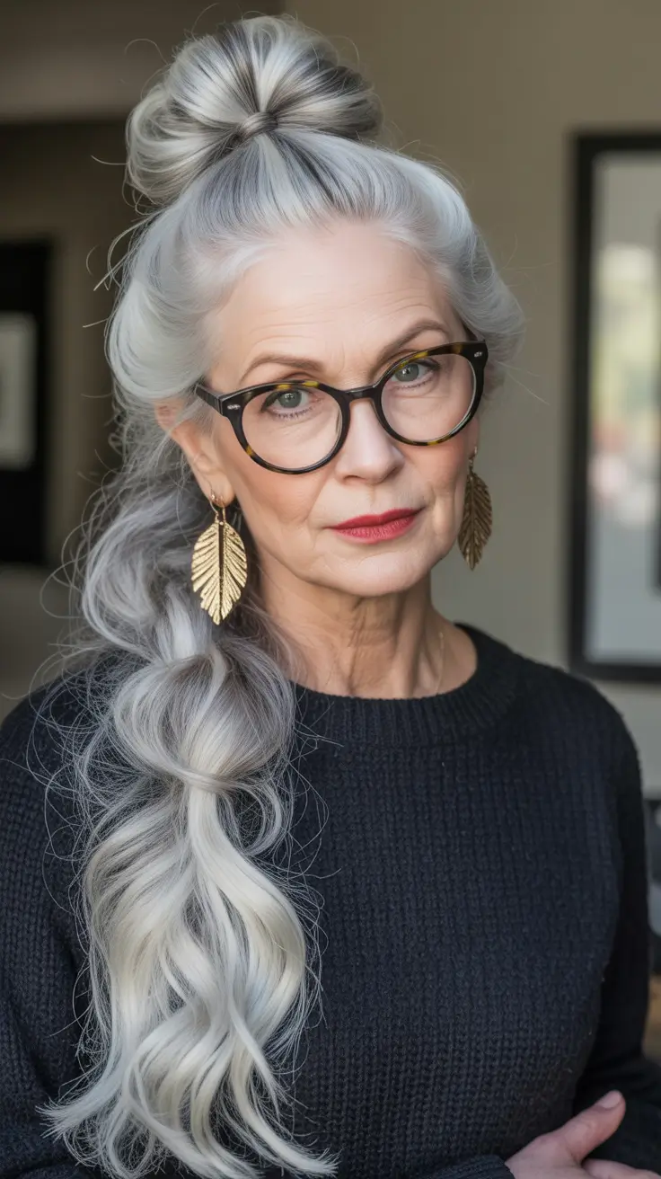 Half-Up Bun with Waves Fall 2025 Hairstyles