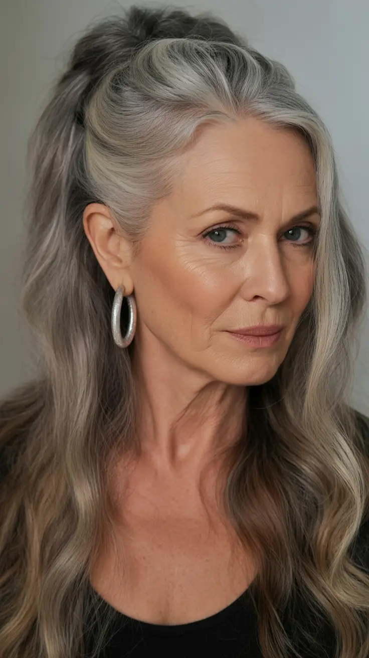 Flowing Silver Layers Fall 2025 Hairstyles