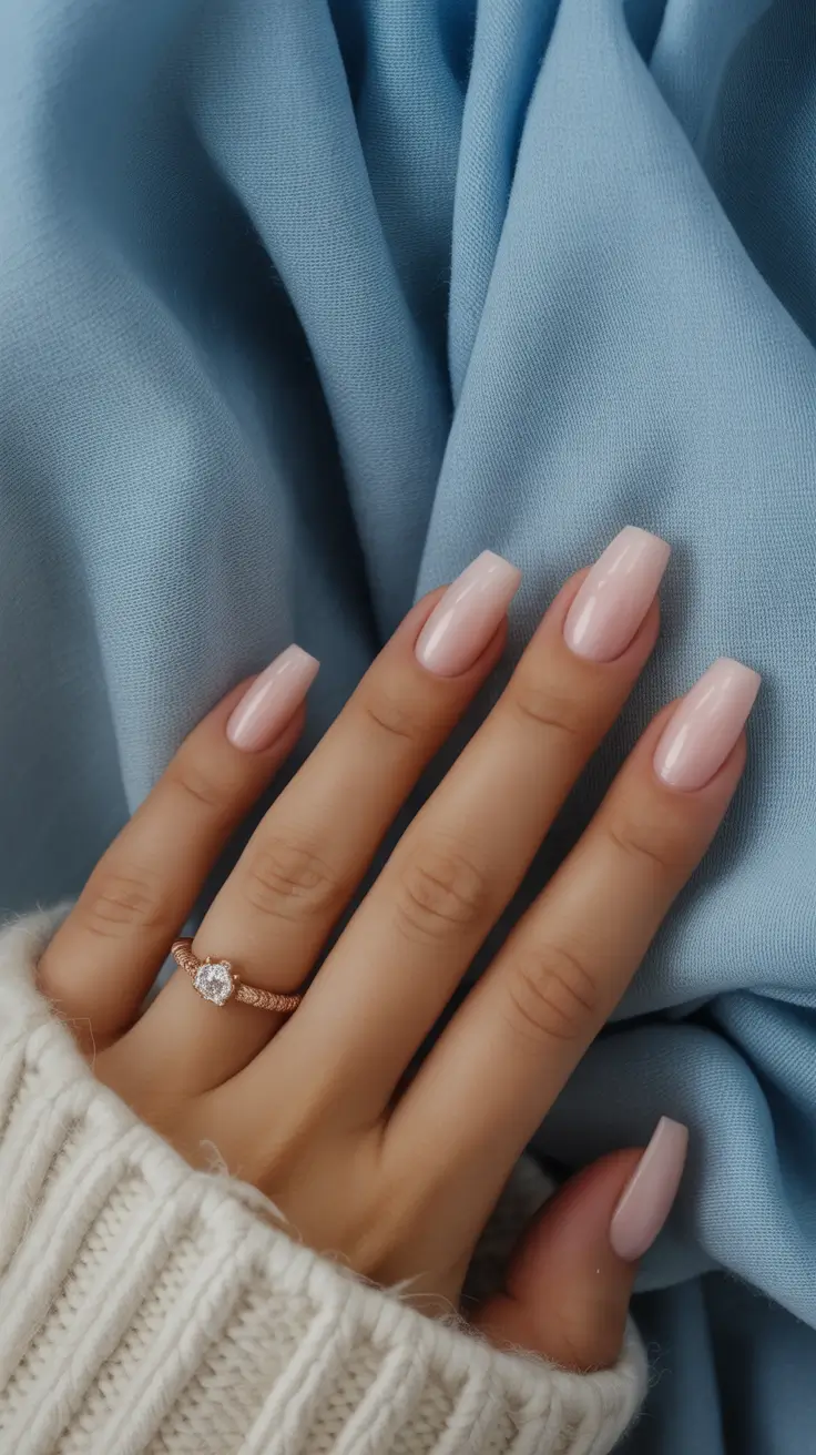 fall nails color trends Soft Ballet Pink Glow