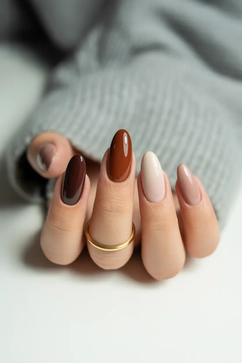 fall nails color trends Caramel Ombre Blend