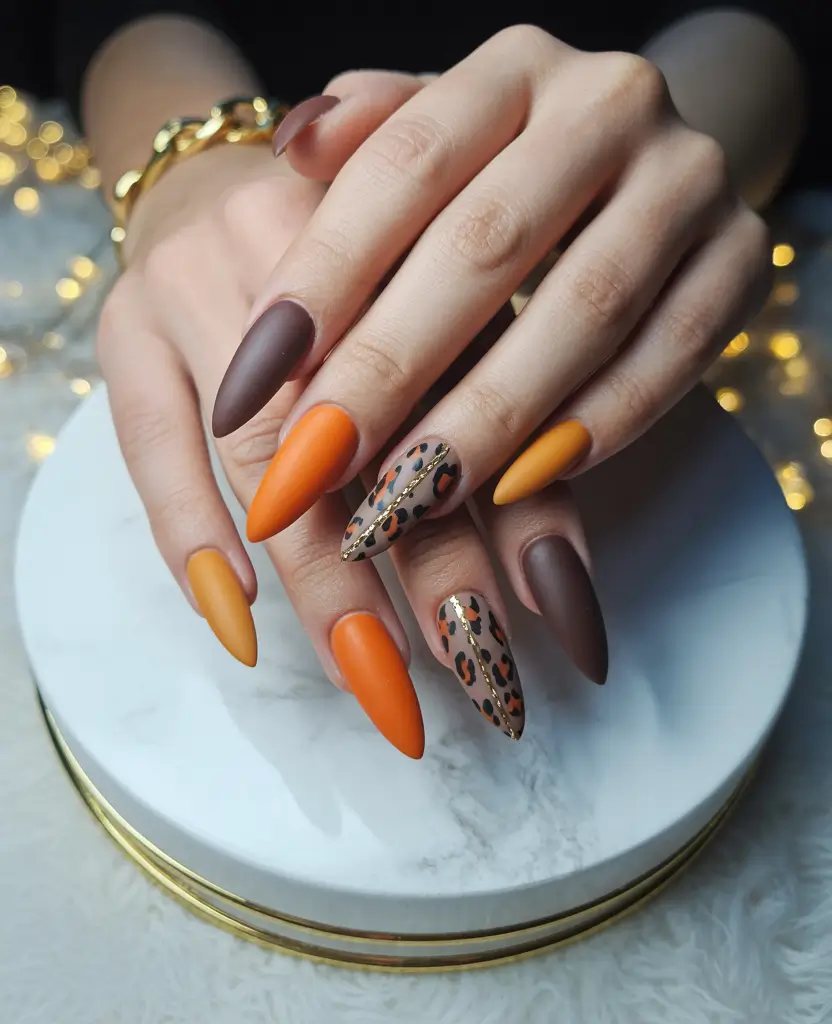 Fall stiletto nails Wild Autumn Energy
