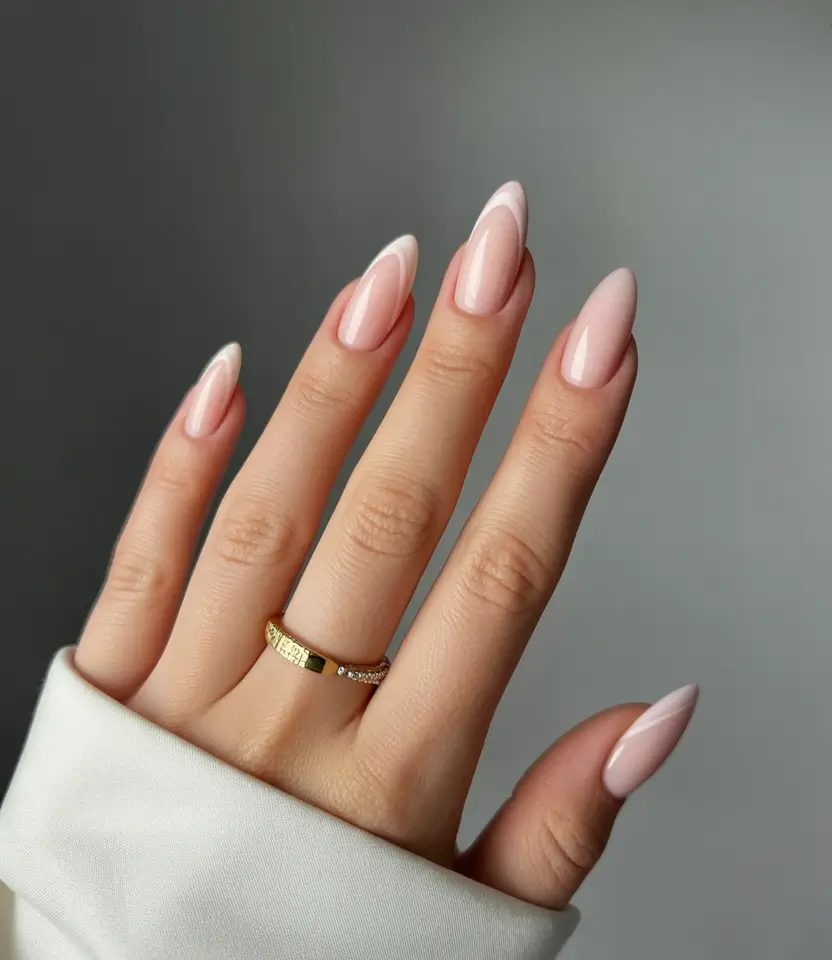 fall almond nails Milky Petal Pink Almond