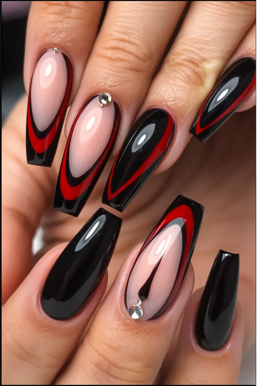 Ballerina Nail Designs Velvet Crimson Contour