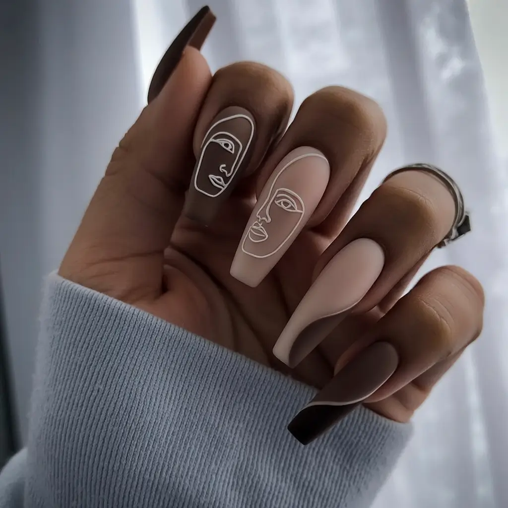 Ballerina Nail Designs Minimalist Face Art