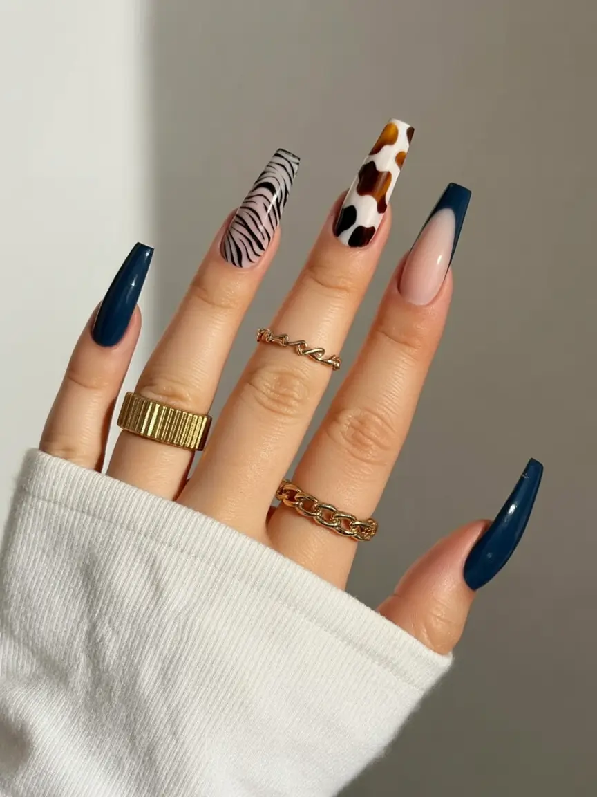 Ballerina Nail Designs Wild Print Mix