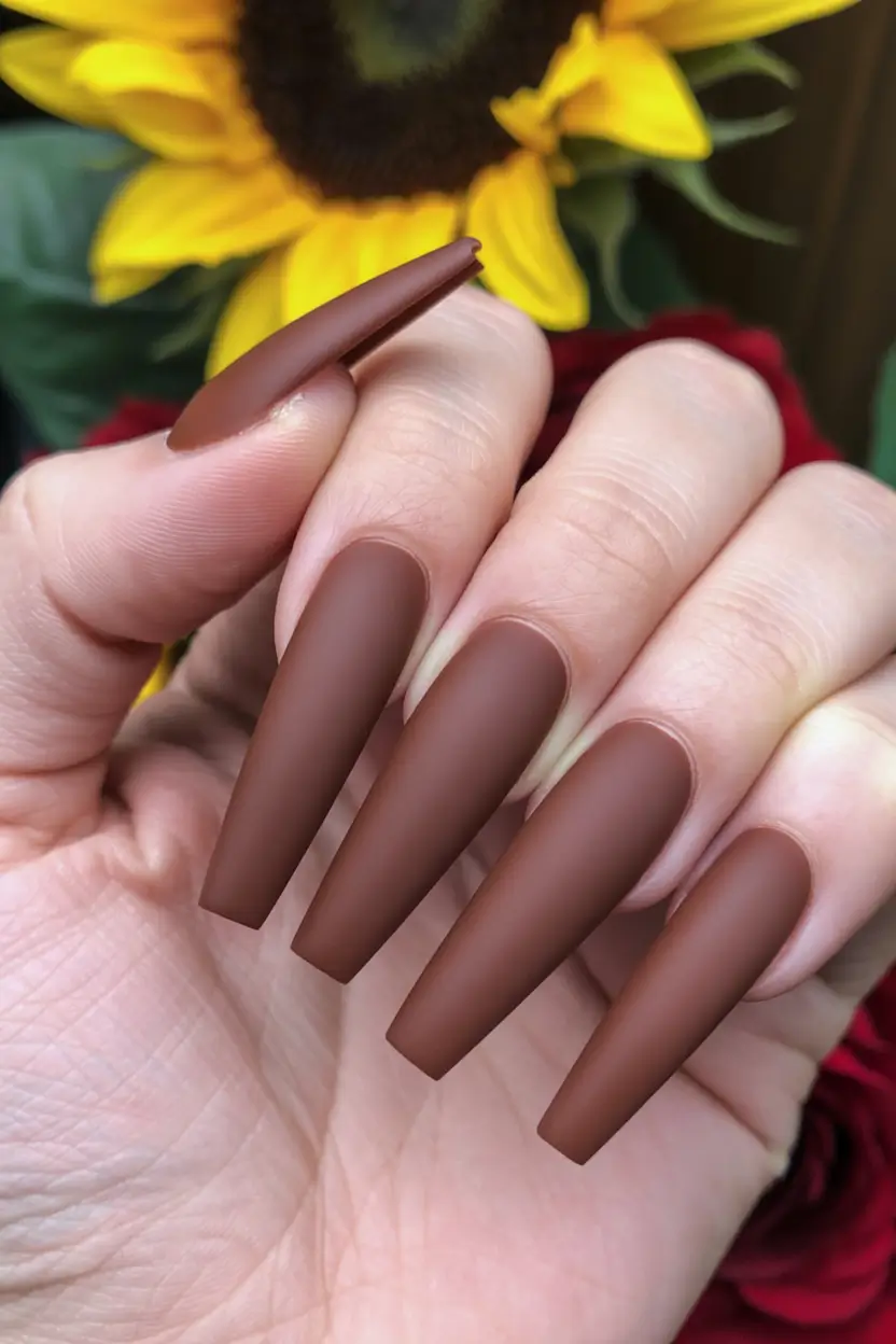 Ballerina Nail Designs Cocoa Matte Statement