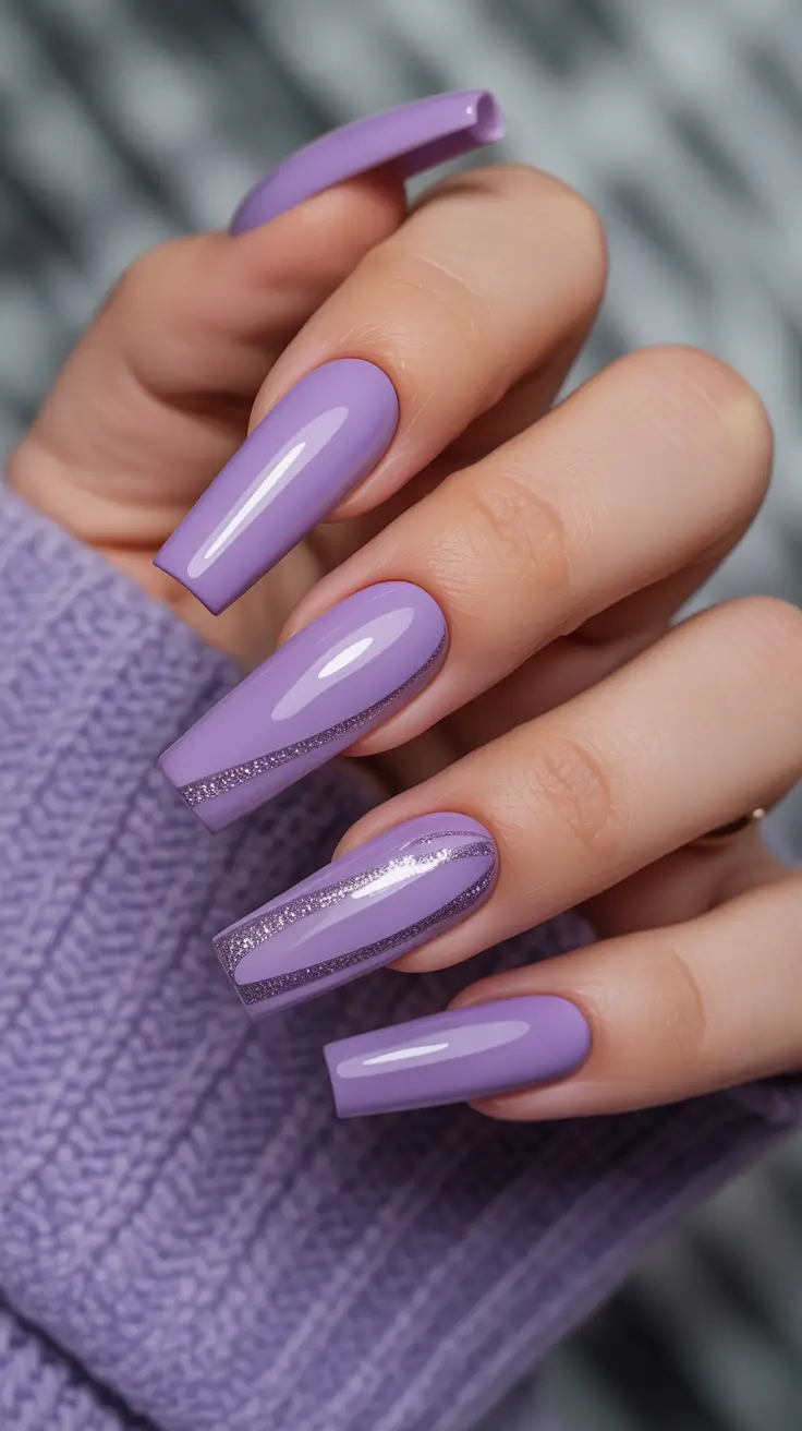 Fall Cat Eye Nails 2025 Lilac Luxe with Sparkle Stripes