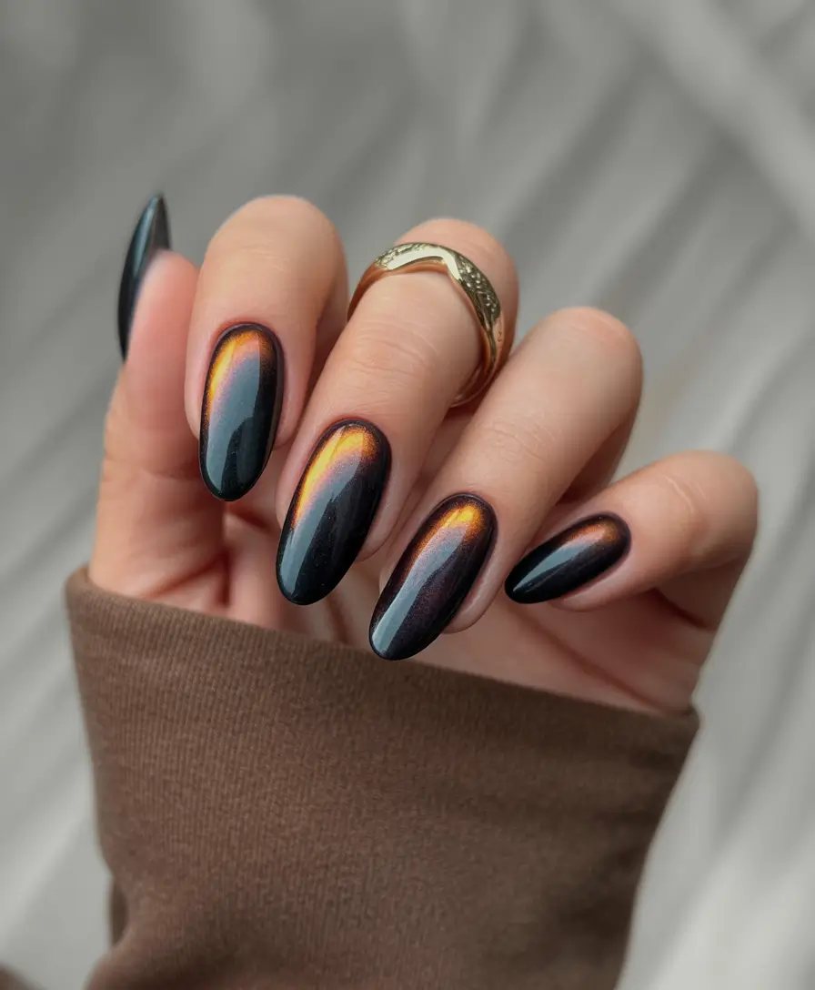 Fall Cat Eye Nails 2025 Sunset Glow Cat Eye