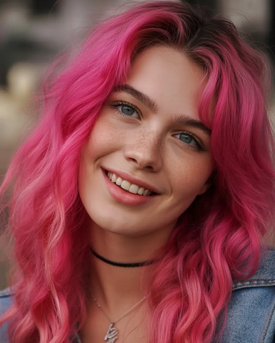 Fall Hair Colors for Cool Skin Tones Vivid Magenta Waves