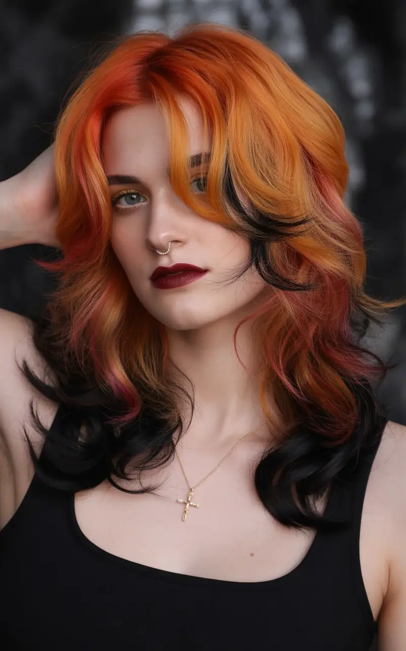 Fall Hair Colors for Cool Skin Tones Molten Sunset Layers