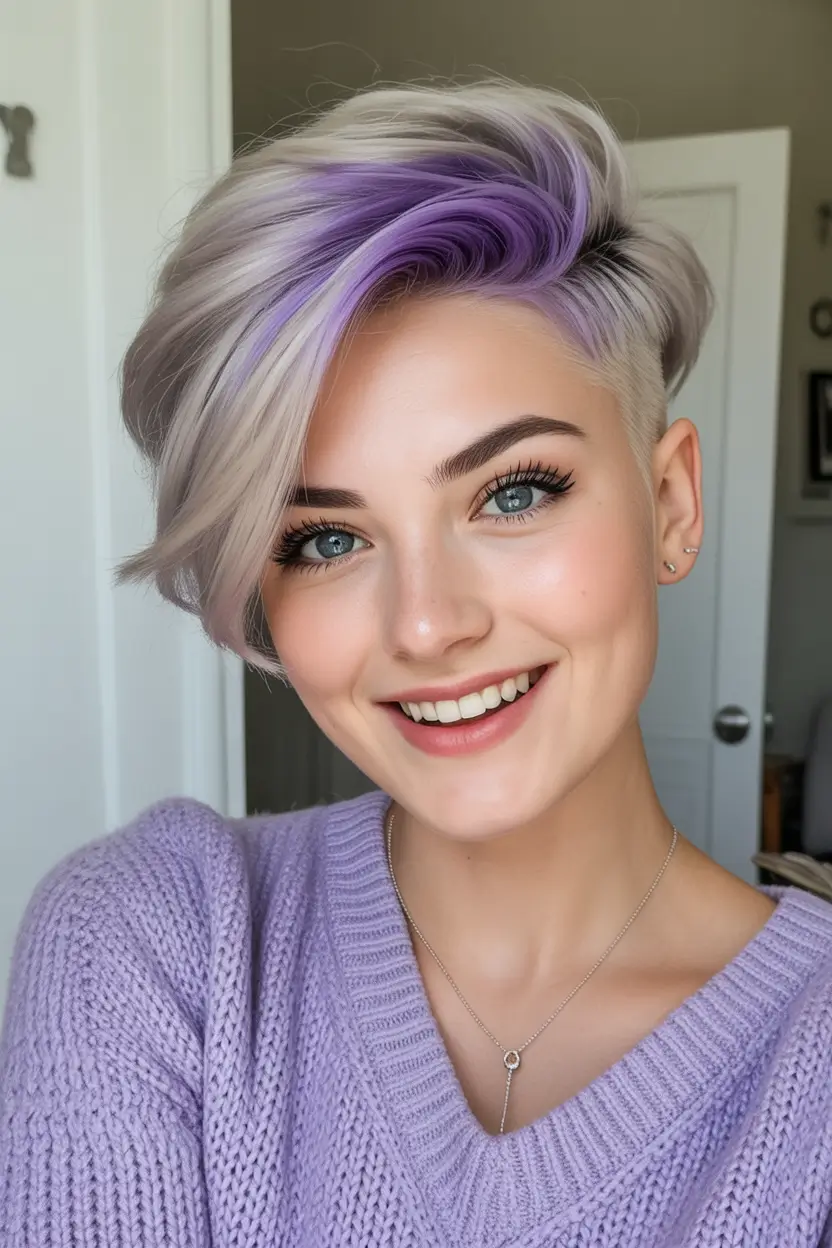 Fall Hair Colors for Cool Skin Tones Lavender Frost Undercut