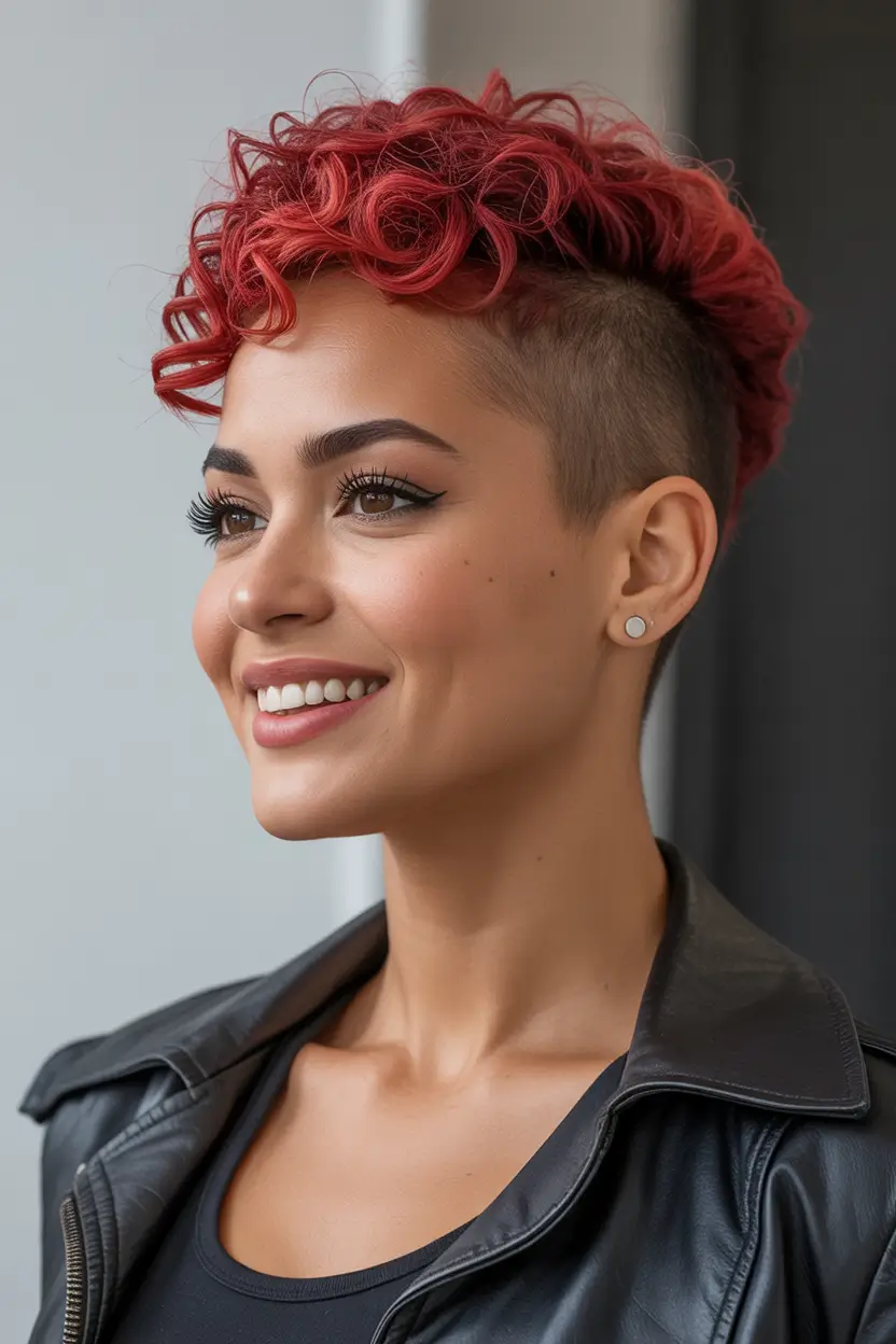 Fall Hair Colors for Cool Skin Tones Cranberry Undercut Curls