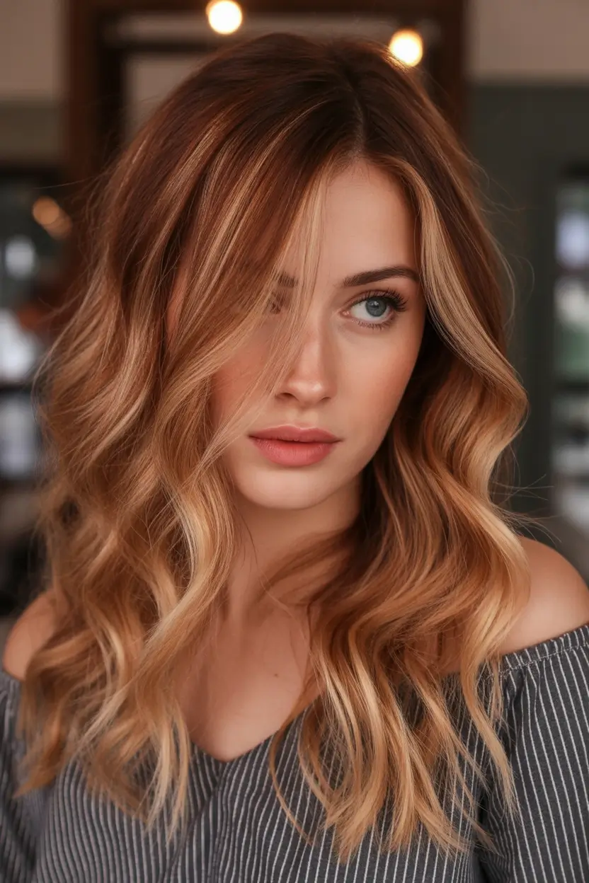 Fall Hair Colors for Cool Skin Tones Buttery Caramel Balayage