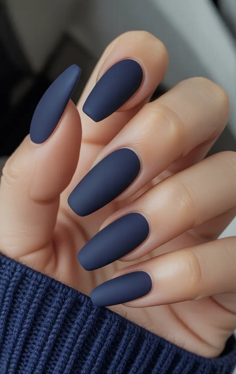 Fall manicure Midnight Matte Navy