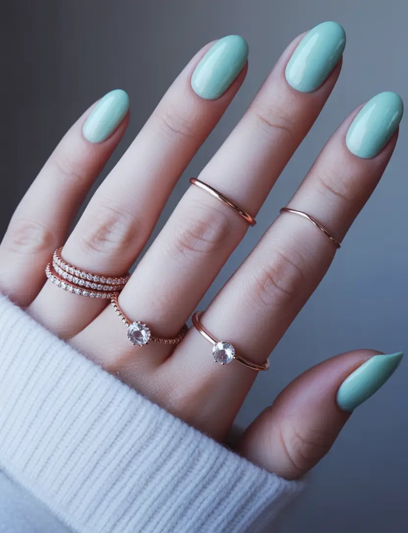 Fall nail colors for fair skin Frosty Mint Minimalism
