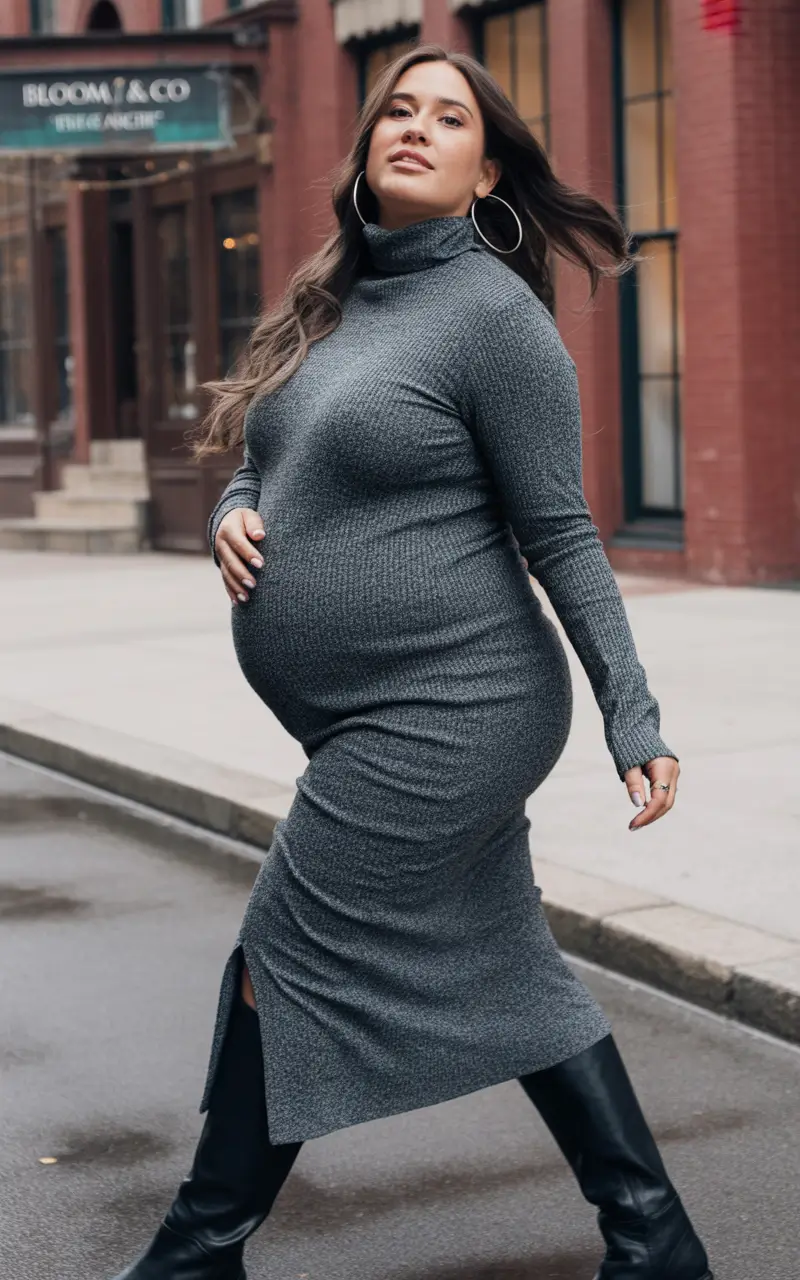 fall outfits for pregnant women+Curves, Confidence, and a Turtleneck