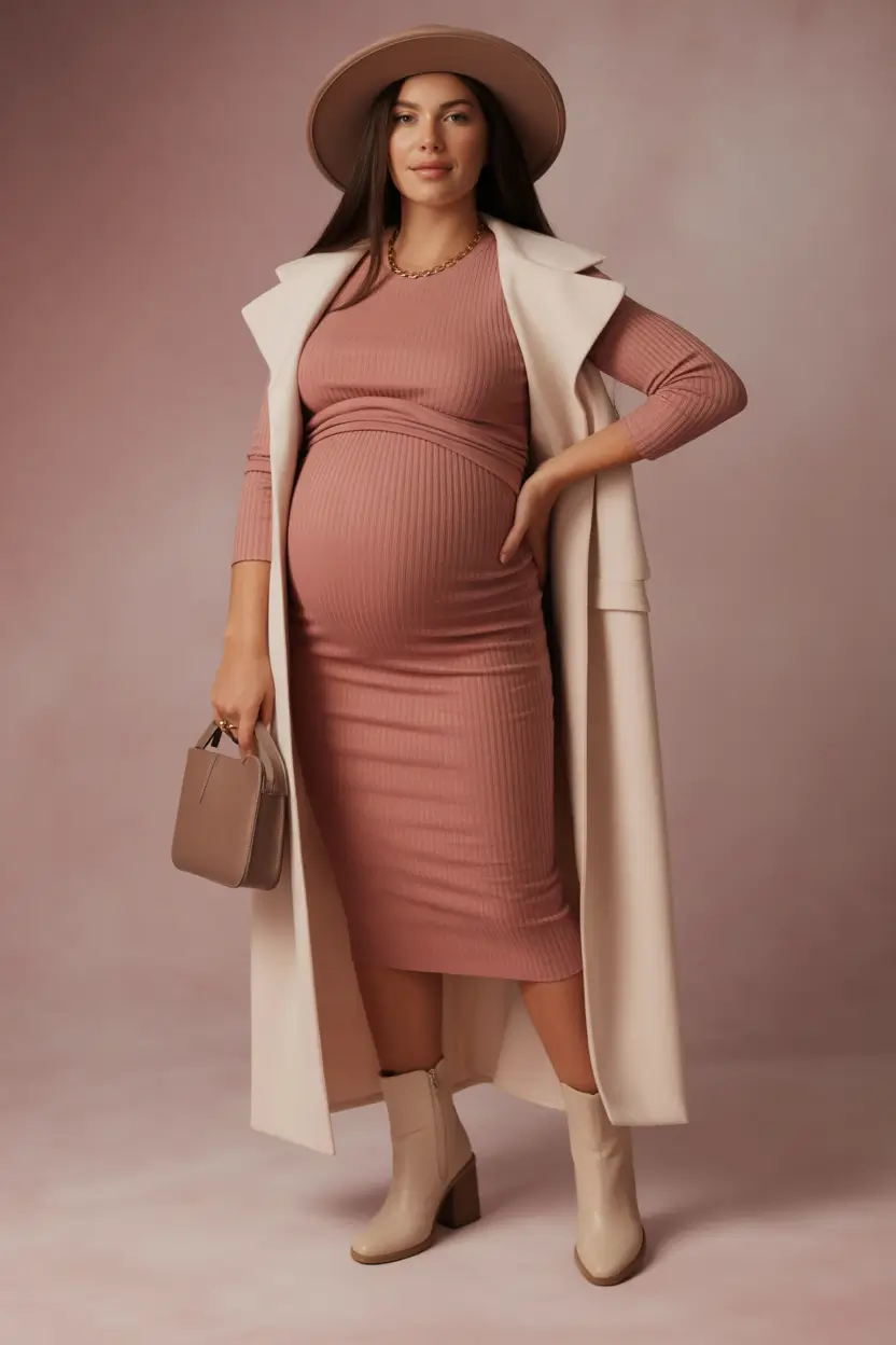 fall outfits for pregnant women+Muted Mauve and Minimalist Charm