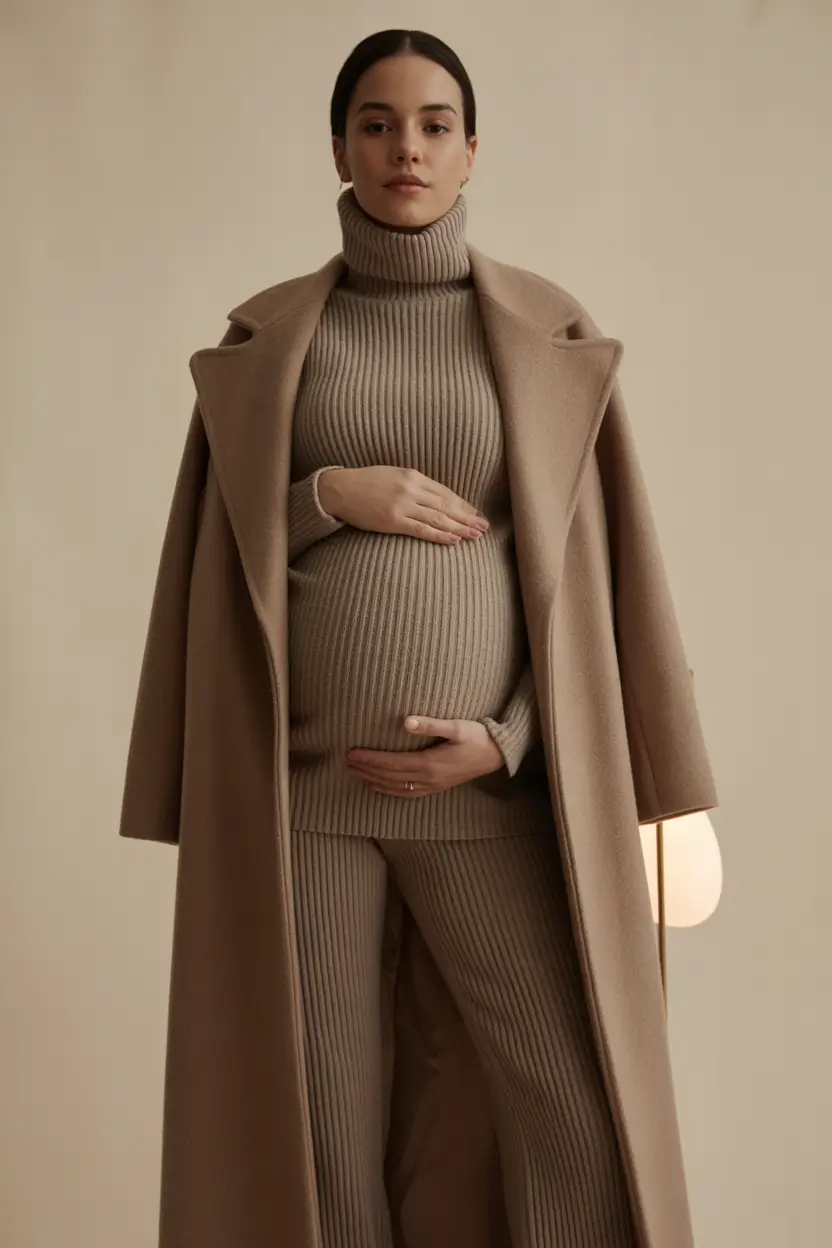 fall outfits for pregnant women+Luxury Lounge in Full Neutral