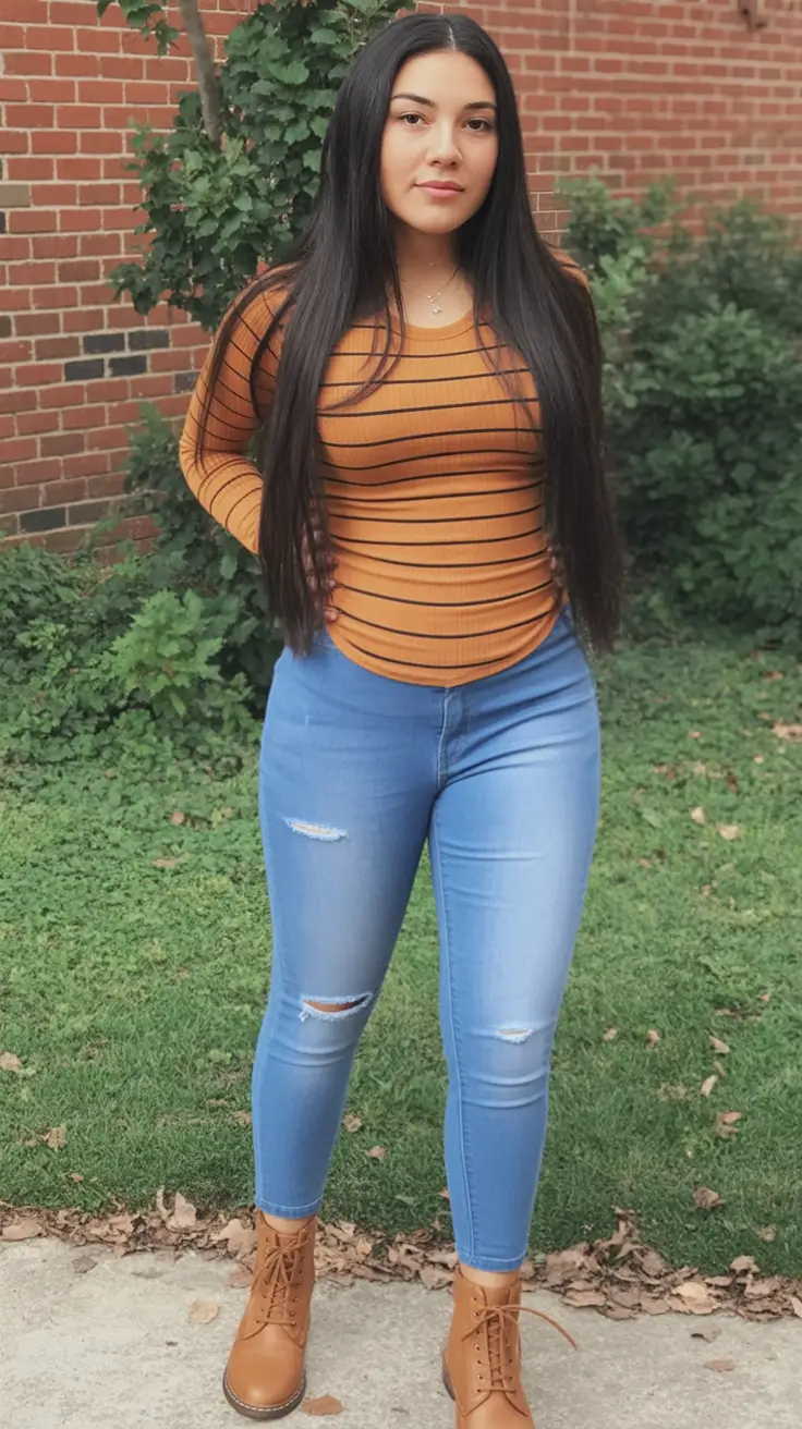 fall outfits latina women - cute ideas 2025 Pumpkin Spice & Denim Dreams