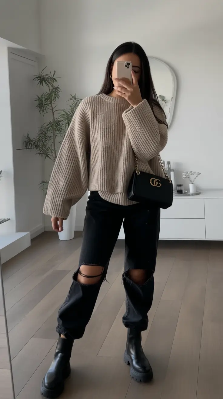 fall outfits latina women - cute ideas 2025 Soft Neutrals with a Dark Twist