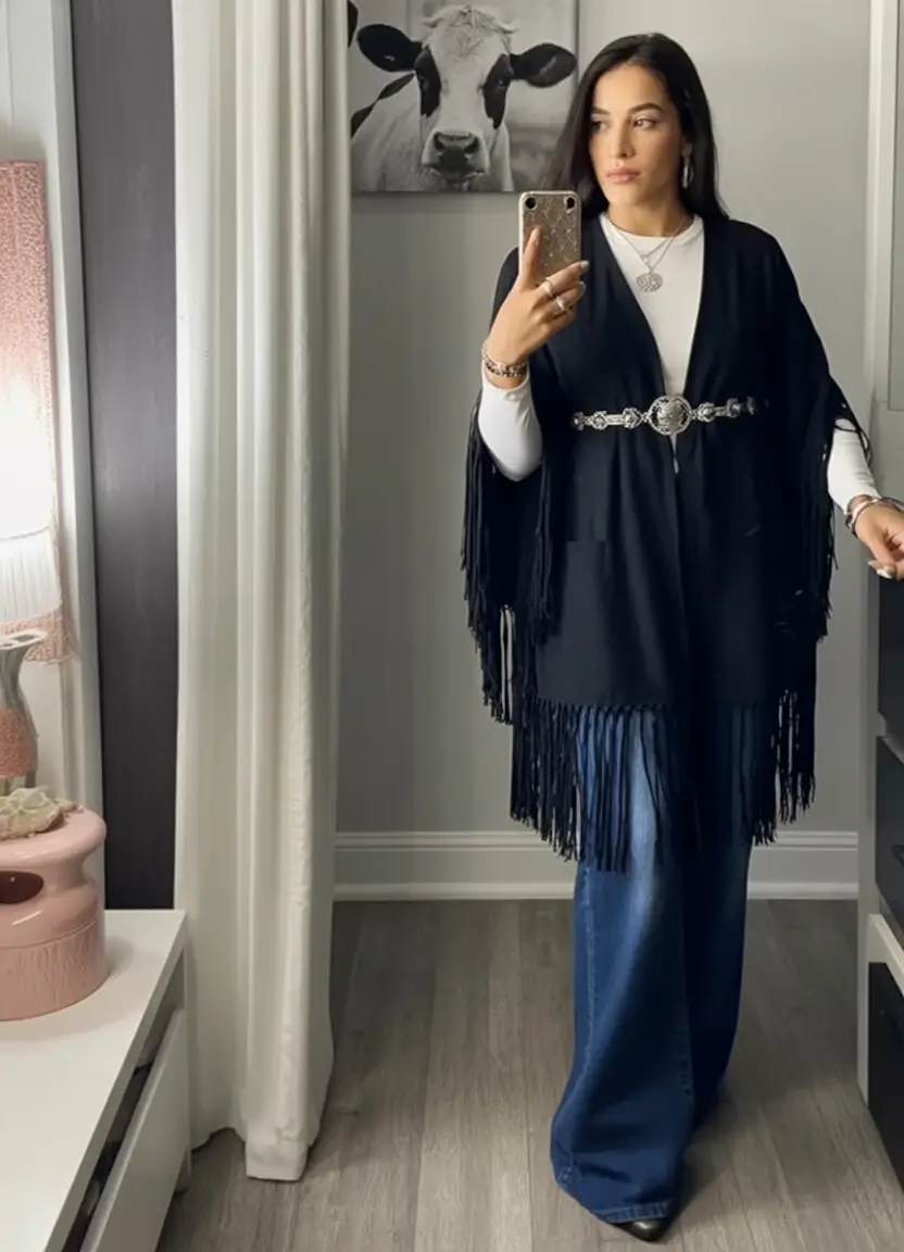 fall outfits latina women - cute ideas 2025 Fringe, Belts & That Classic Western Whisper