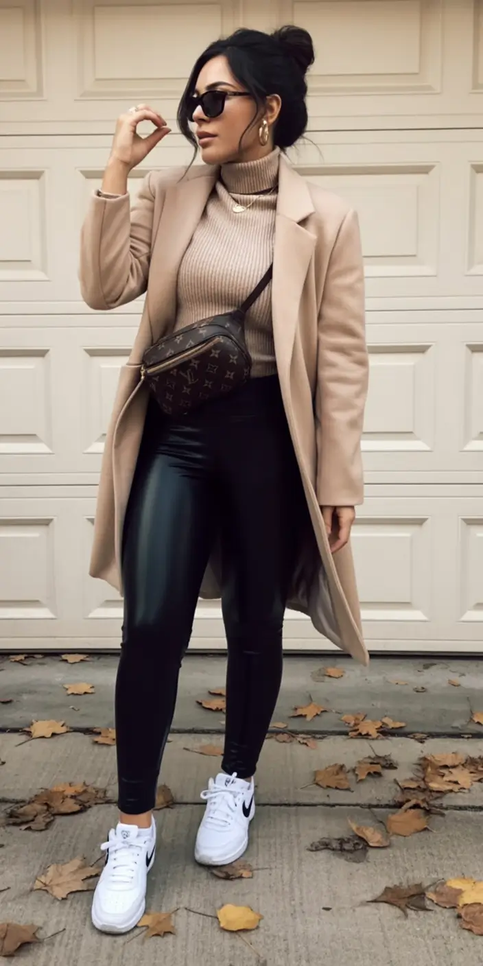 fall outfits latina women - cute ideas 2025 Coffee Run Luxe with Sneaker Energy