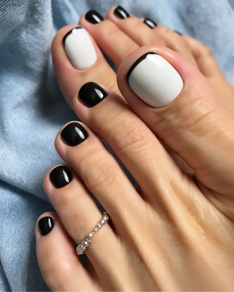 Fall Toe Nail Colors Graphite + Porcelain Modern French