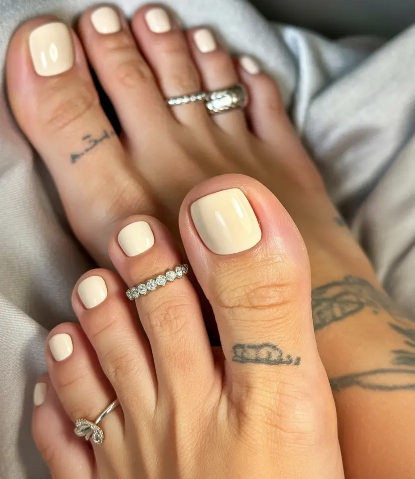Fall Toe Nail Colors Oatmilk Cream Neutrals