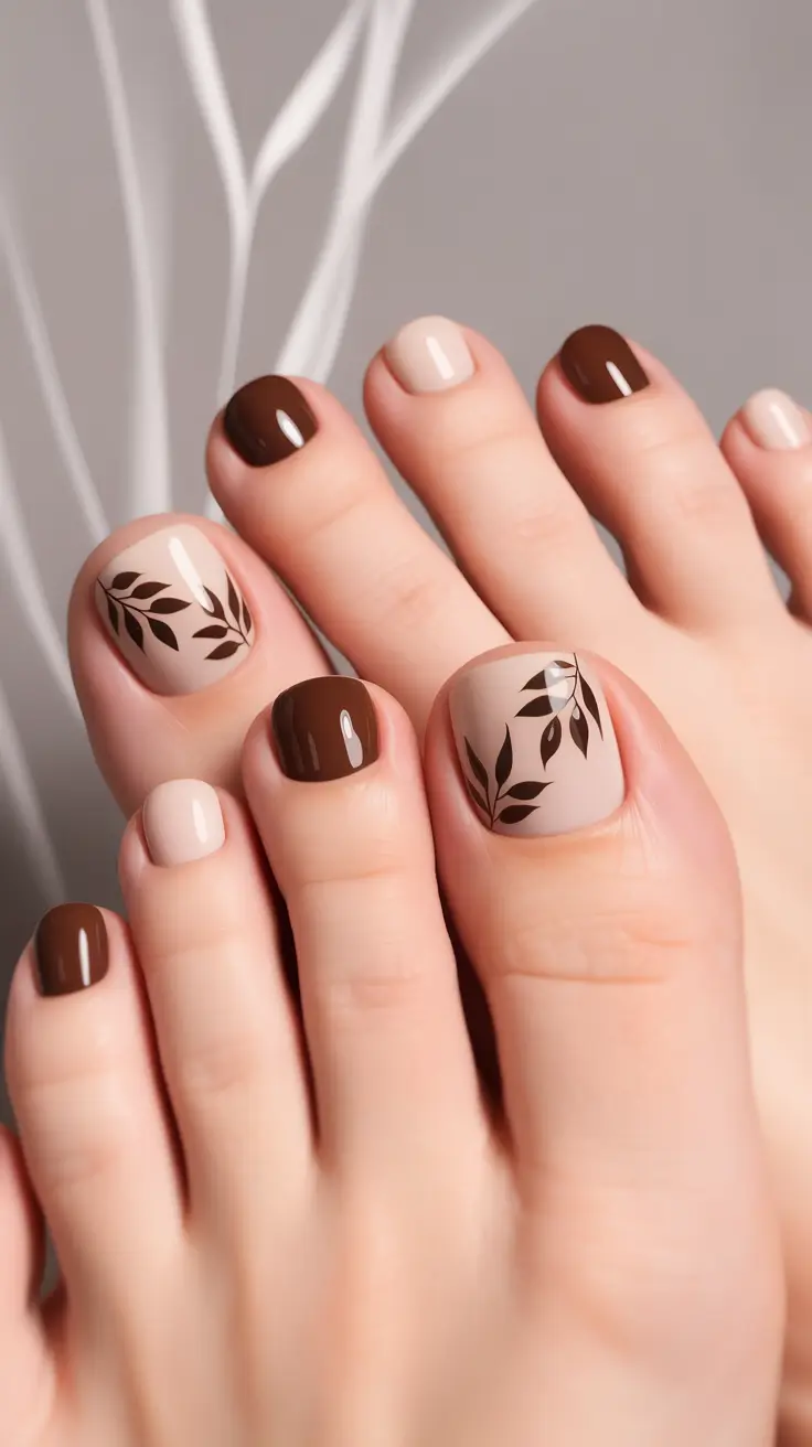 Fall Toe Nail Colors Earthy Leafy Gloss Vibes