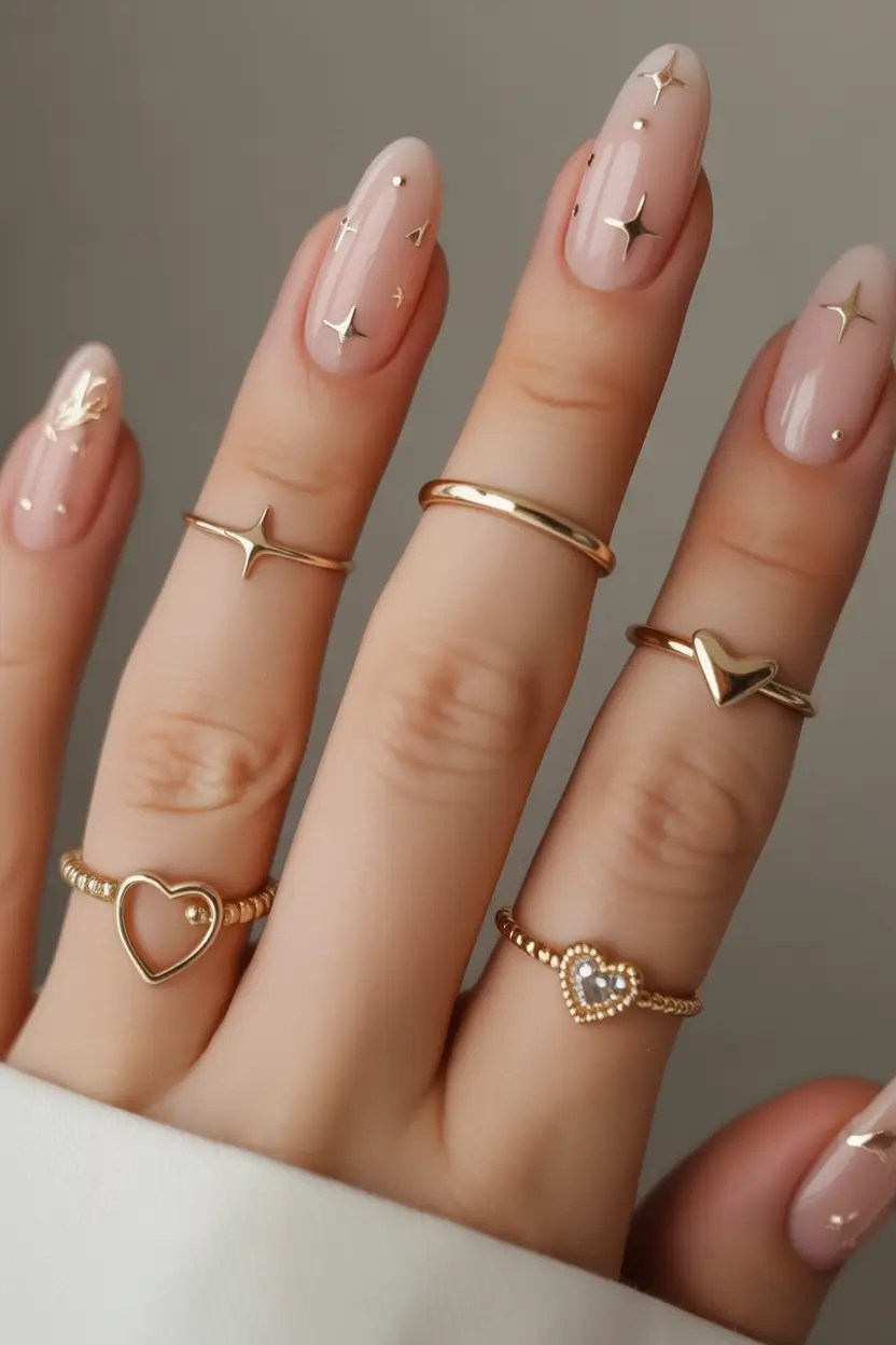 fall wedding nails Golden Celestial Nail Magic