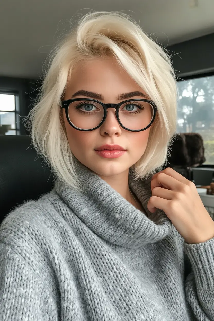 Fall hairstyles for women over 40 Platinum Bob With Volume