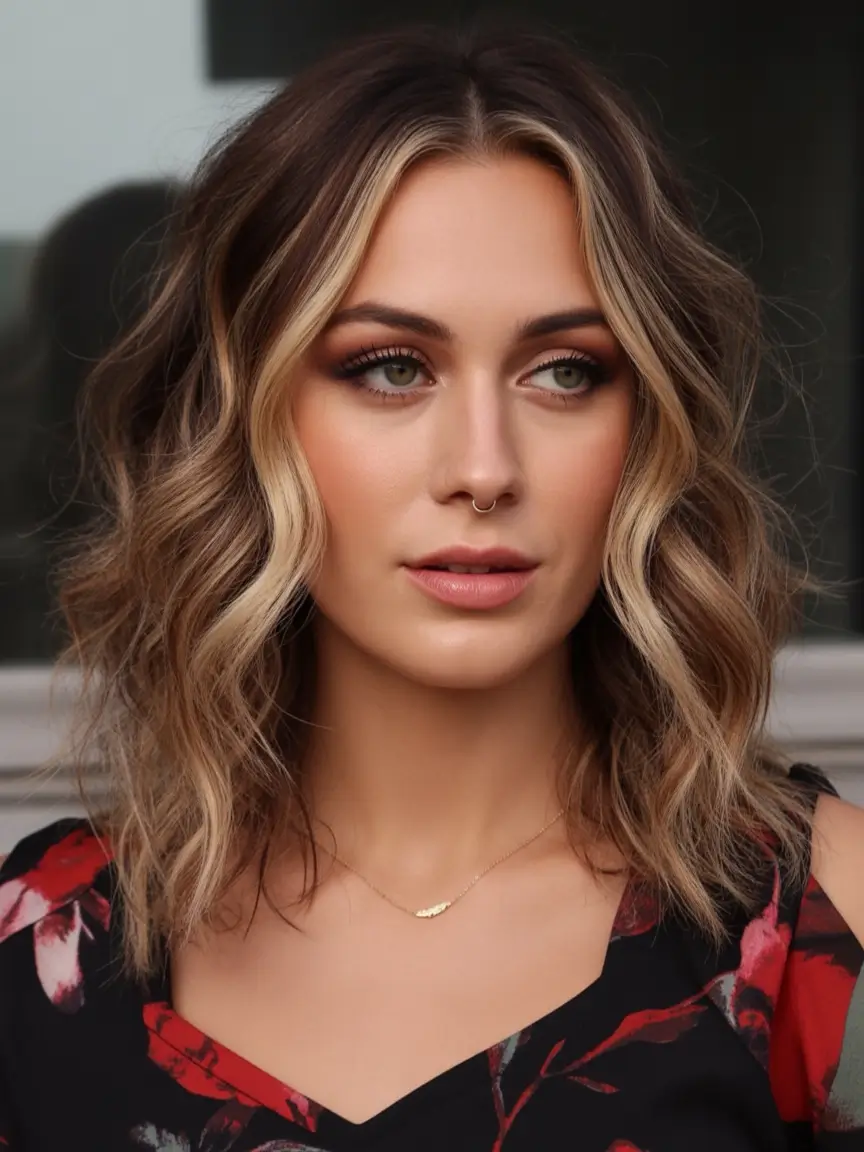 Fall hairstyles for women over 40 Bronde Waves With Highlights