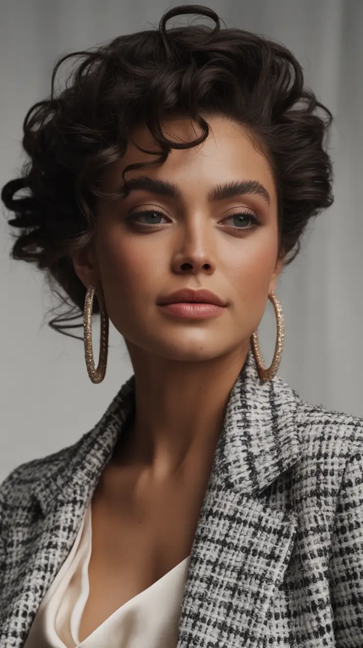 Fall hairstyles for women over 40 Structured Curly Crop