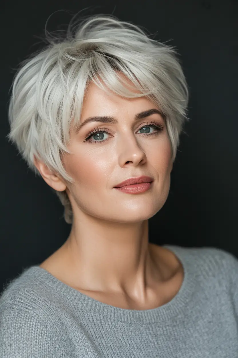 Fall hairstyles for women over 40 Sassy Short Pixie Layers