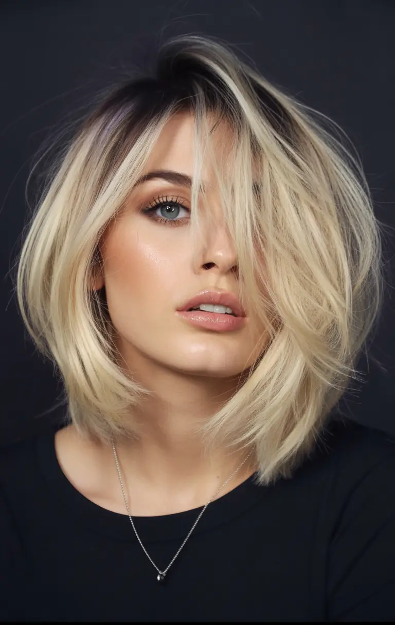 Fall hairstyles for women over 40 Textured Blonde Bob