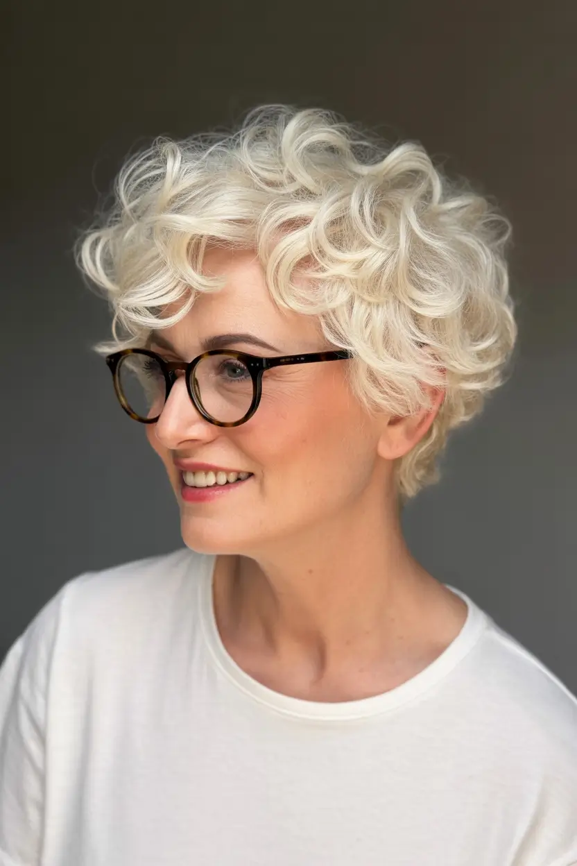 Fall hairstyles for women over 40 Playful Curly Pixie