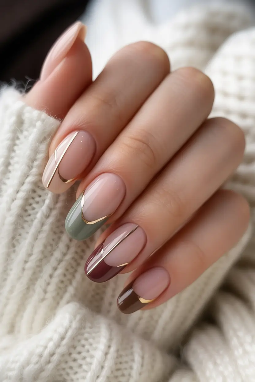 Fall nail trends Multi-Toned Luxe Tips