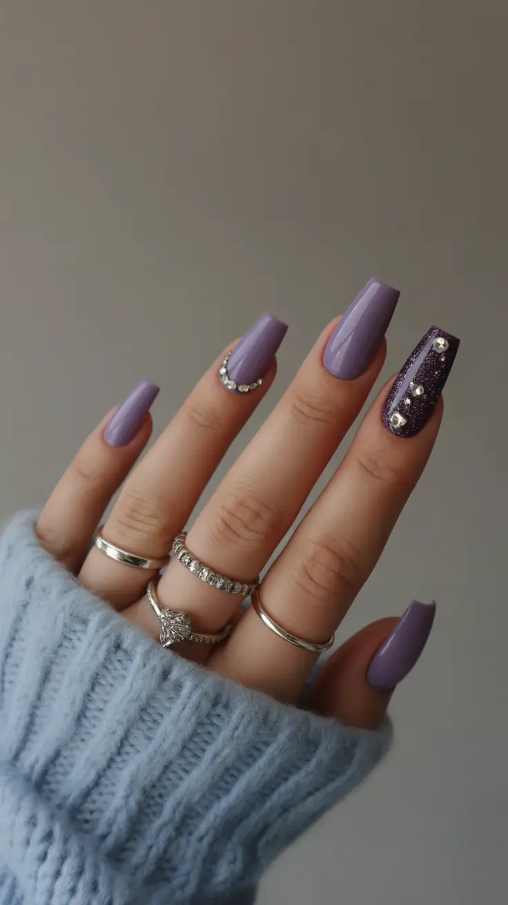 Fall nail trends Amethyst Spark