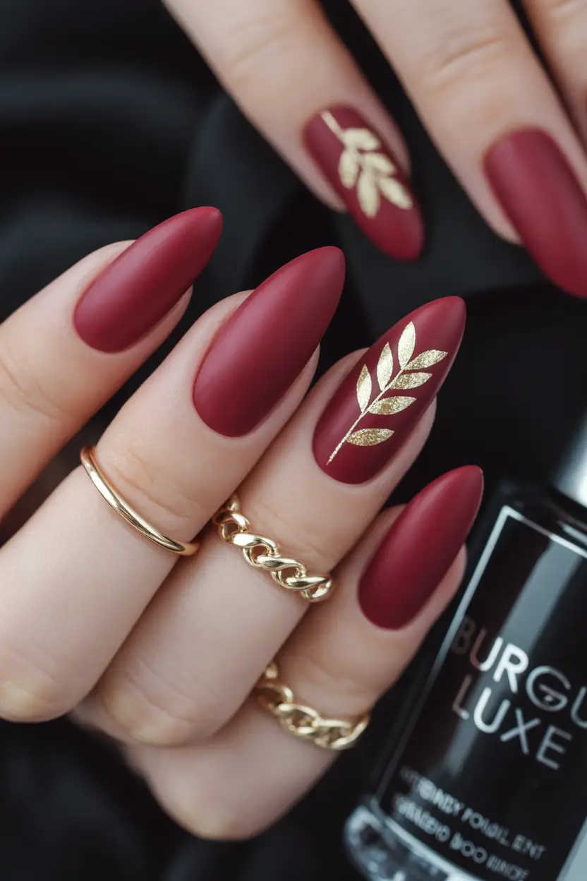 Fall nail trends Burgundy Matte Laurel