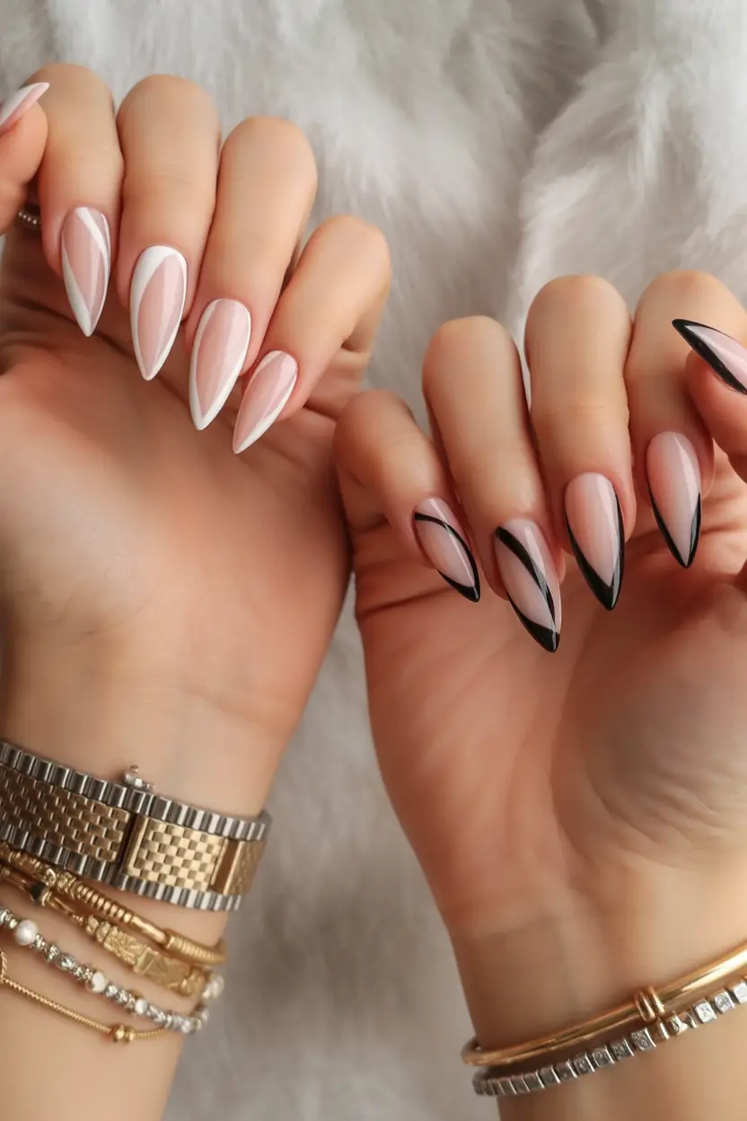 Fall nail trends Dual-Tone Modern French