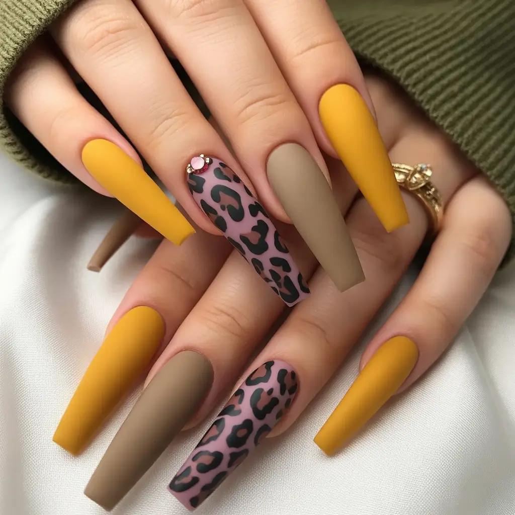 Fall nail trends Mustard & Mocha Safari