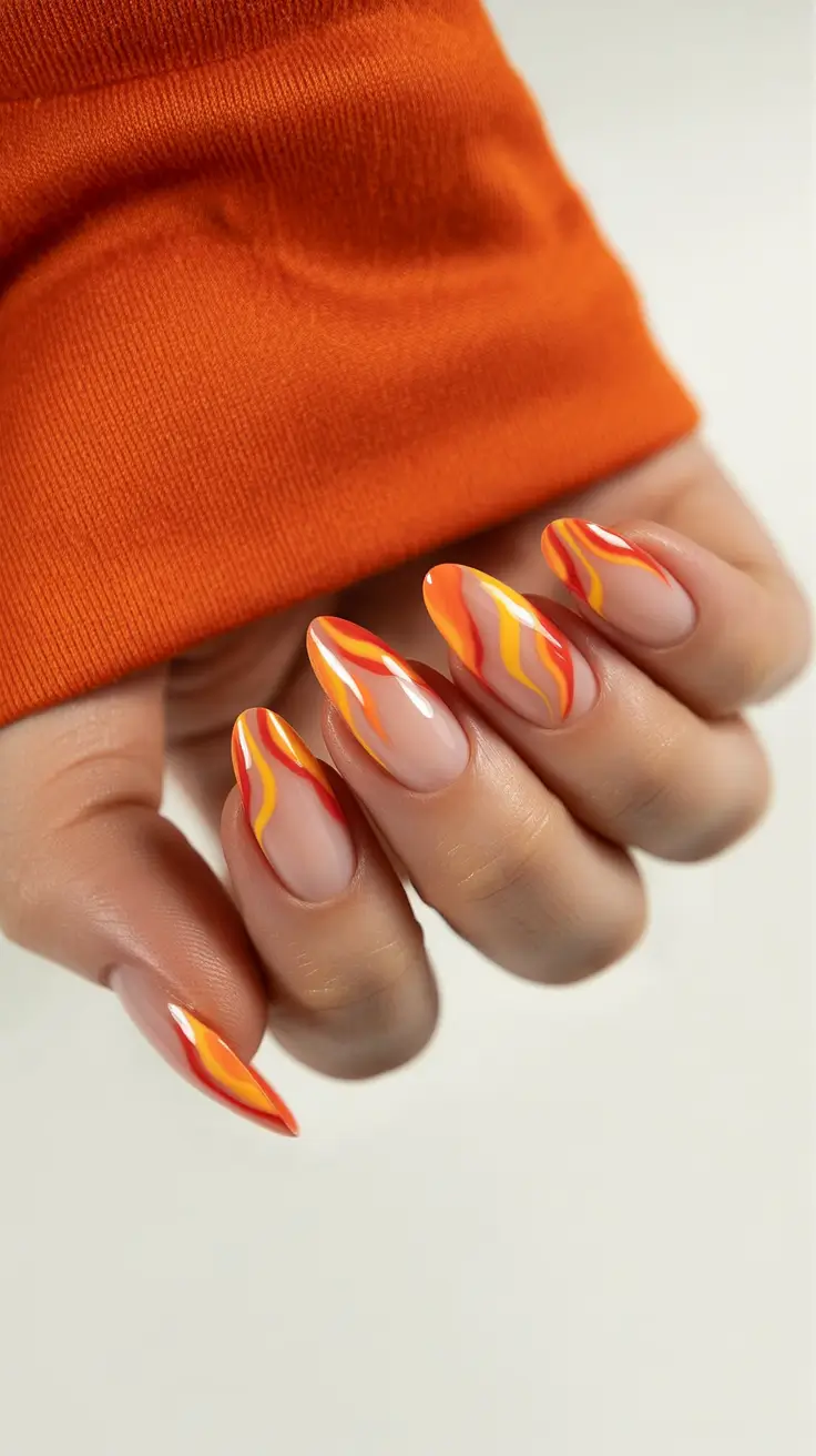 Fall nail trends Sunset Stripes