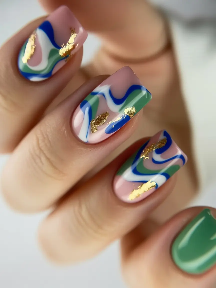 Fall nail trends Abstract Jewel Waves