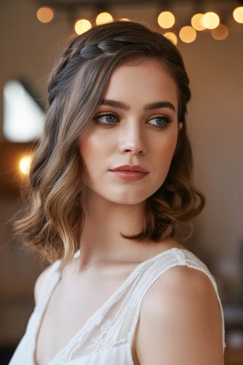 Fall hairstyle for medium Soft Side Braid with Gentle Waves